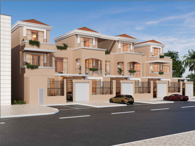 G+F+R townhouse development render