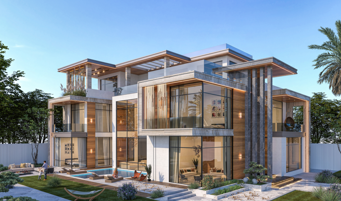 G+2 private residential villa render